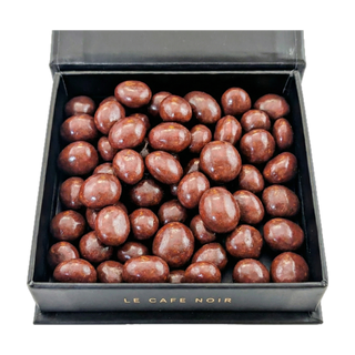 Karat Le Cafe Noir box, open, with chocolate espresso beans